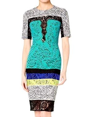 bcbg green lace dress Lace maxi dress